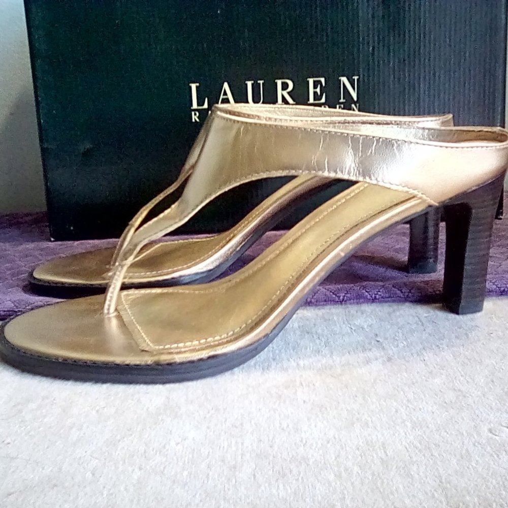LRL Gold Metallic Gigi High Heel Sandal(final sale 1/31/23)